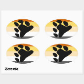 Bärenflagge Ovaler Aufkleber (Blatt)