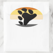 Bärenflagge Ovaler Aufkleber (Tasche)