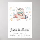 Bärenflugzeug Babyschwester Personalisiertes Plaka Poster (Vorne)