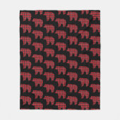 Bärenförmiges Karo Rot Schwarz Buffalo Fleecedecke (Vorderseite)