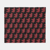 Bärenförmiges Karo Rot Schwarz Buffalo Fleecedecke (Vorderseite (Horizontal))