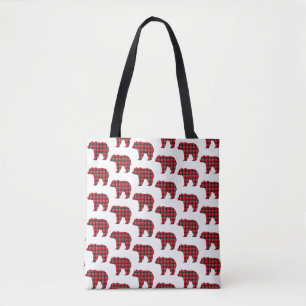 Bärenförmiges Karo Rot Schwarz Buffalo Tasche