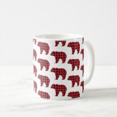 Bärenförmiges Karomuster Rot Schwarz Buffalo Kaffeetasse (VorderseiteRechts)
