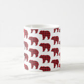 Bärenförmiges Karomuster Rot Schwarz Buffalo Kaffeetasse (Mittel)