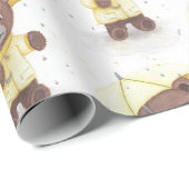 Bärenfuß im Regen Geschenkpapier (Rolleneckpunkt)