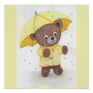 Bärenfuß im Regen Poster