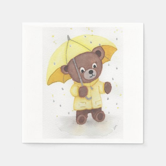 Bärenfuß im Regen Serviette (Vorderseite)