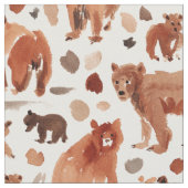 BärenGEBIET Brown Mama and Cub Kinderzimmer Bears Stoff (Nahaufnahme)