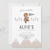 Bärengebirge Einladung zum ersten Geburtstag (Vorderseite)