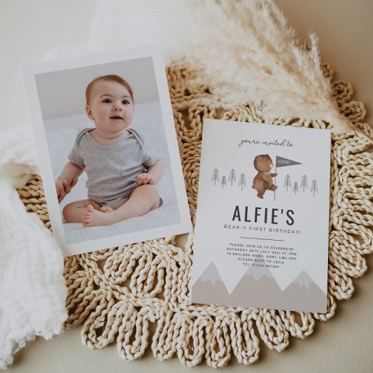 Bärengebirge Einladung zum ersten Geburtstag Foto