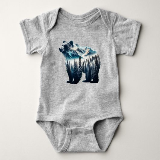 Bärengebirge und Wälder Baby Strampler (Vorderseite)