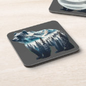 Bärengebirge und Wälder Getränkeuntersetzer (Linke Seite)