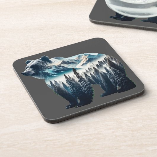 Bärengebirge und Wälder Getränkeuntersetzer (Linke Seite)