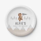 Bärengebirge zum ersten Geburtstag Pappteller (Vorderseite)