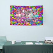 Bärengebläse Personalisierter Charakter Geburtstag Banner (Messeveranstaltung)