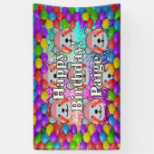 Bärengebläse Personalisierter Charakter Geburtstag Banner (Vertikal)