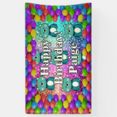 Bärengebläse Personalisierter Charakter Geburtstag Banner (Vertikal)