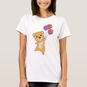 Bärengelbe Fliegen mit Balloons süße Tiere Bären T-Shirt