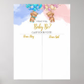 Bärengeschlecht enthüllt Boy oder Girl Chart Poster (Vorne)