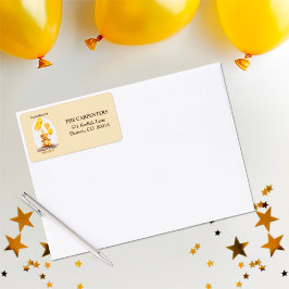 Bärengeschlecht erster Geburtstag neutraler Gelbbb Adressaufkleber