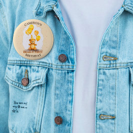 Bärengeschlecht erster Geburtstag neutraler Gelbbb Button