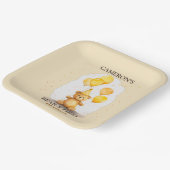 Bärengeschlecht erster Geburtstag neutraler Gelbbb Pappteller (Gewinkelt)