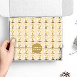 Bärengeschlecht erster Geburtstag neutraler Gelbbb Seidenpapier