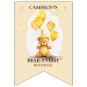 Bärengeschlecht erster Geburtstag neutraler Gelbbb Wimpelkette (Erste Fahne)