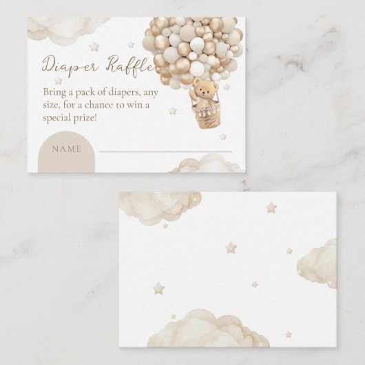 Bärengeschlecht-Neutral-Baby-Duschdusche-Windeln-R Begleitkarte (Vorne/Hinten)