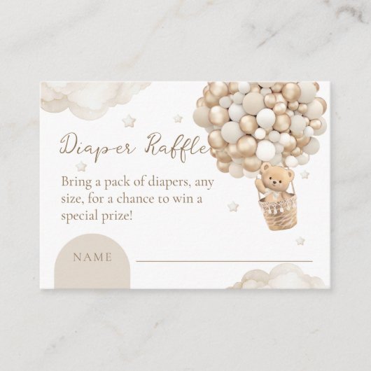 Bärengeschlecht-Neutral-Baby-Duschdusche-Windeln-R Begleitkarte (Vorderseite)