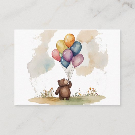 Bärengeschlecht, neutrale BabyduscheWindelwindeln Begleitkarte (Rückseite)