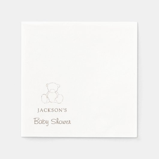 Bärengeschlecht - neutrale Minimalistische Babydus Serviette (Vorderseite)