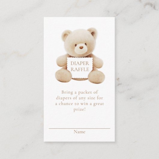 Bärengeschlecht - neutrales Windelkreuz Begleitkarte (Vorderseite)