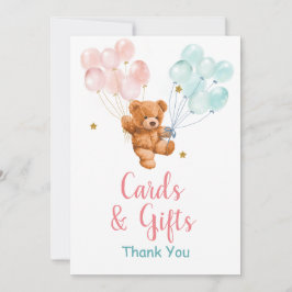 Bärengeschlecht offenbart Ballonkarten und Geschen Dankeskarte