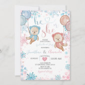 Bärengeschlecht offenbart, dass er oder sie Schnee Einladung (Vorderseite)