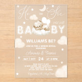 Bärengeschlecht offenbart neutral acryleinladungen (Vorderseite)