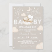 Bärengeschlecht offenbart neutrale Moderne Einladung (Vorderseite)