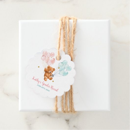 Bärengeschlecht offenbart Pink und Blau Bevorzugun Geschenkanhänger (Beispiel)