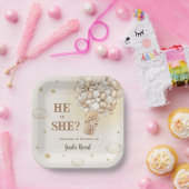 Bärengeschlecht zeigt Boho Minimal Pappteller (Party)