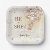 Bärengeschlecht zeigt Boho Minimal Pappteller (Vorderseite)