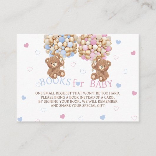 Bärengeschlecht zeigt Bücher für Baby Begleitkarte (Vorderseite)