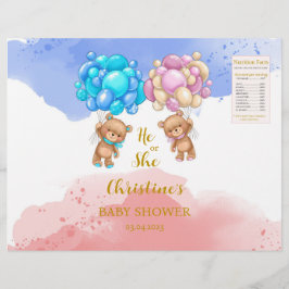 Bärengeschlecht zeigt Chip-Bag-Etiketten Flyer