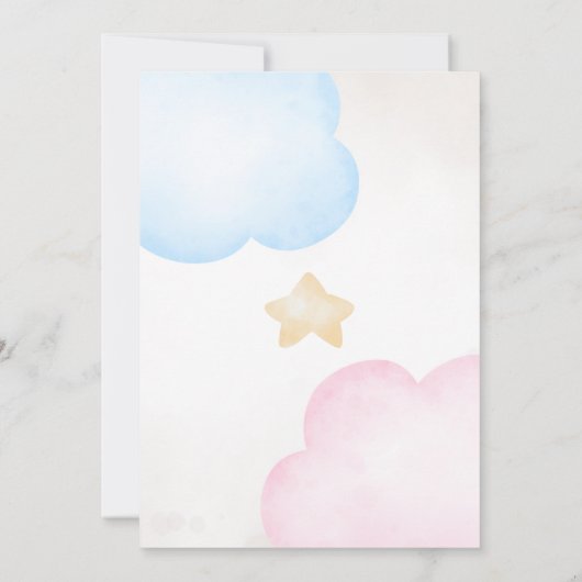 Bärengeschlecht zeigt Junge oder Mädchen Wasserfar Einladung (Rückseite)