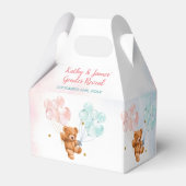 Bärengeschlecht zeigt Rosa und Blauer Ballon Geschenkschachtel (Rückseite)