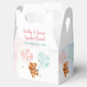 Bärengeschlecht zeigt Rosa und Blauer Ballon Geschenkschachtel (Geöffnet)