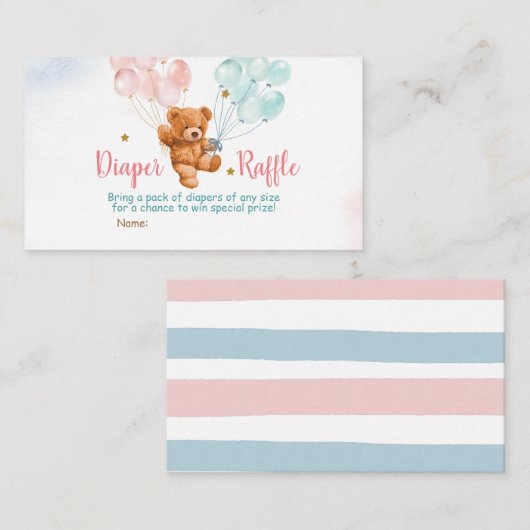 Bärengeschlecht zeigt Windelballon Begleitkarte (Vorne/Hinten)