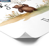 Bärengeschlechtsneutrale Babyduschbücher und -gesc Poster (Ecke)