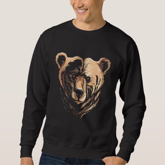 Bärengitter mit Blick auf Kopf Sweatshirt (Vorderseite)