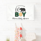 Bärengrün Buffalo Karierte Babydusche Banner (Insitu)