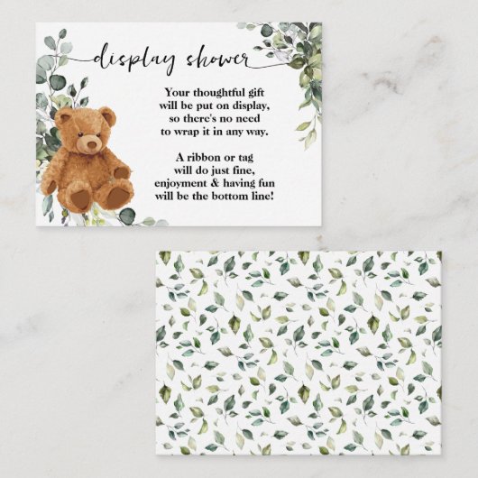 Bärengrün zeigt keine Wrapping-Dusche Begleitkarte (Vorne/Hinten)